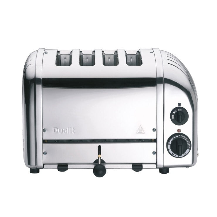 Dualit Classic 4 Slot Toaster With Sandwich Cage, Polished Stainless Steel 40590