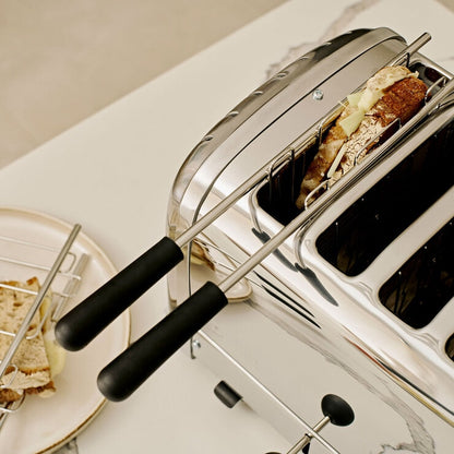 Dualit Classic 4 Slot Toaster With Sandwich Cage, Polished Stainless Steel 40590