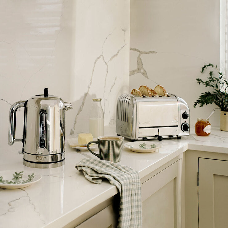 Dualit Classic 4 Slot Toaster With Sandwich Cage, Polished Stainless Steel 40590