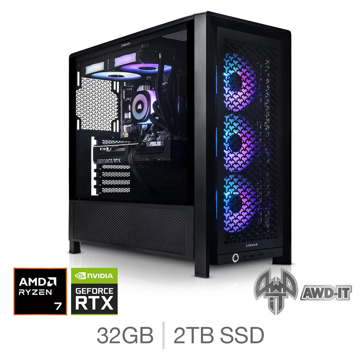 AWD-IT Frame 7 AMD Ryzen 7 32GB RAM 2TB SSD NVIDIA GeForce RTX 5080 Gaming PC