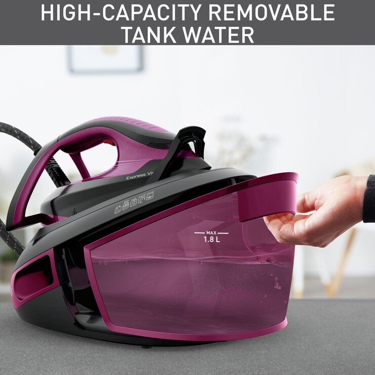 Tefal SV8154G0 Express Vision Steam Generator Iron in Black & Purple