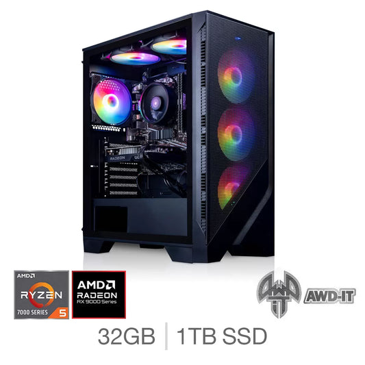 AWD-IT Forge 7 XT AMD Ryzen 5 32GB RAM 1TB SSD AMD Radeon RX 9070XT Gaming PC