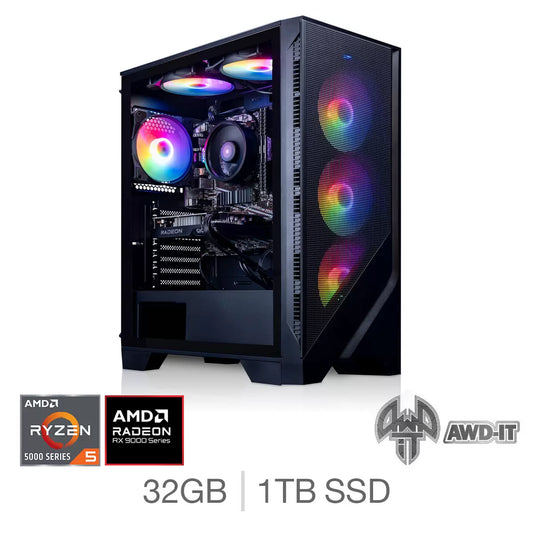 AWD-IT Forge 5 XT AMD Ryzen 5 32GB RAM 1TB SSD AMD Radeon RX 9070XT Gaming PC