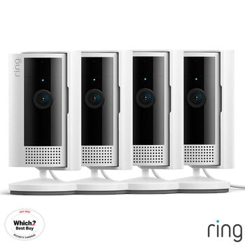 Ring Wired Indoor Camera in White, 4 Pack