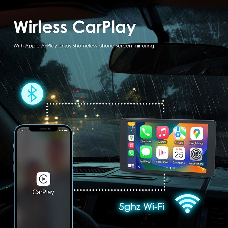 Rexing Wireless Multimedia Receiver CPDuo-7 - CarPlay + Android Auto + Dash Cam