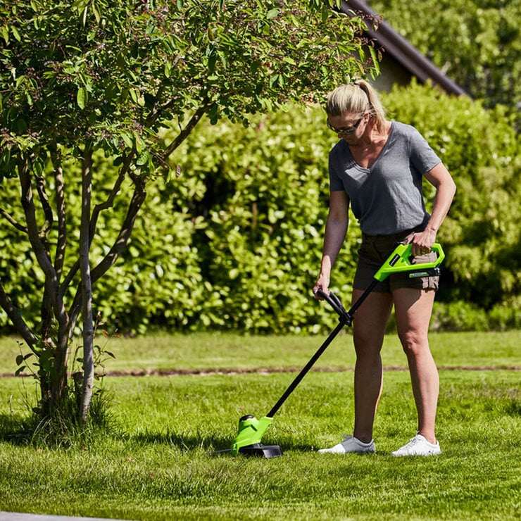 Greenworks 48V 36cm Cordless Lawn Mower & 24V 25cm Line Trimmer Bundle