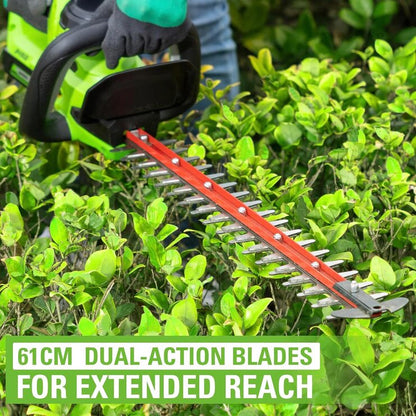 Greenworks 24V 61cm Cordless Brushless Hedge Trimmer with Battery & Charger