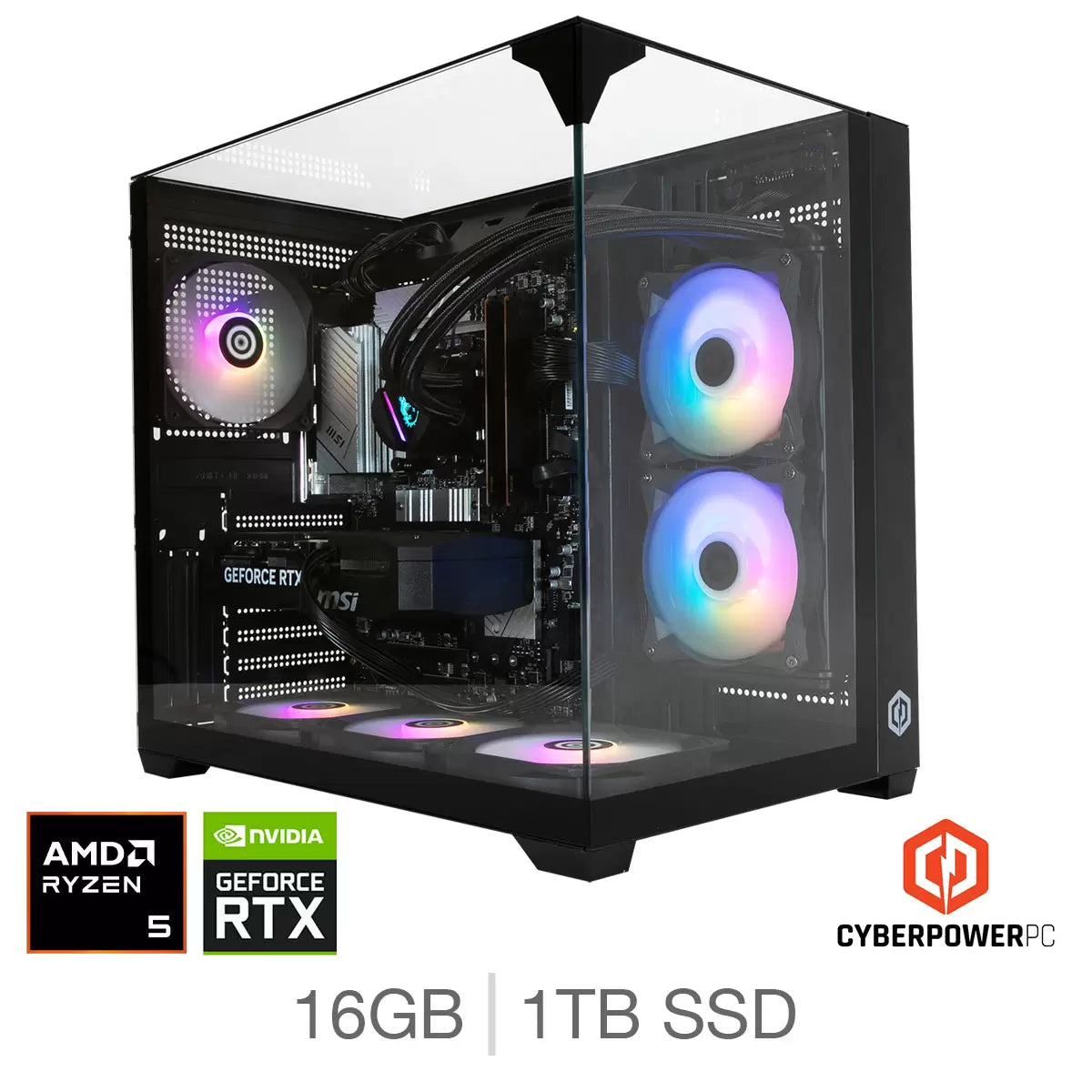 CyberPower AMD Ryzen 5 16GB RAM 1TB SSD NVIDIA GeForce RTX 5060 Ti Gaming PC