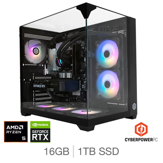 CyberPower AMD Ryzen 5 16GB RAM 1TB SSD NVIDIA GeForce RTX 5060 Ti Gaming PC