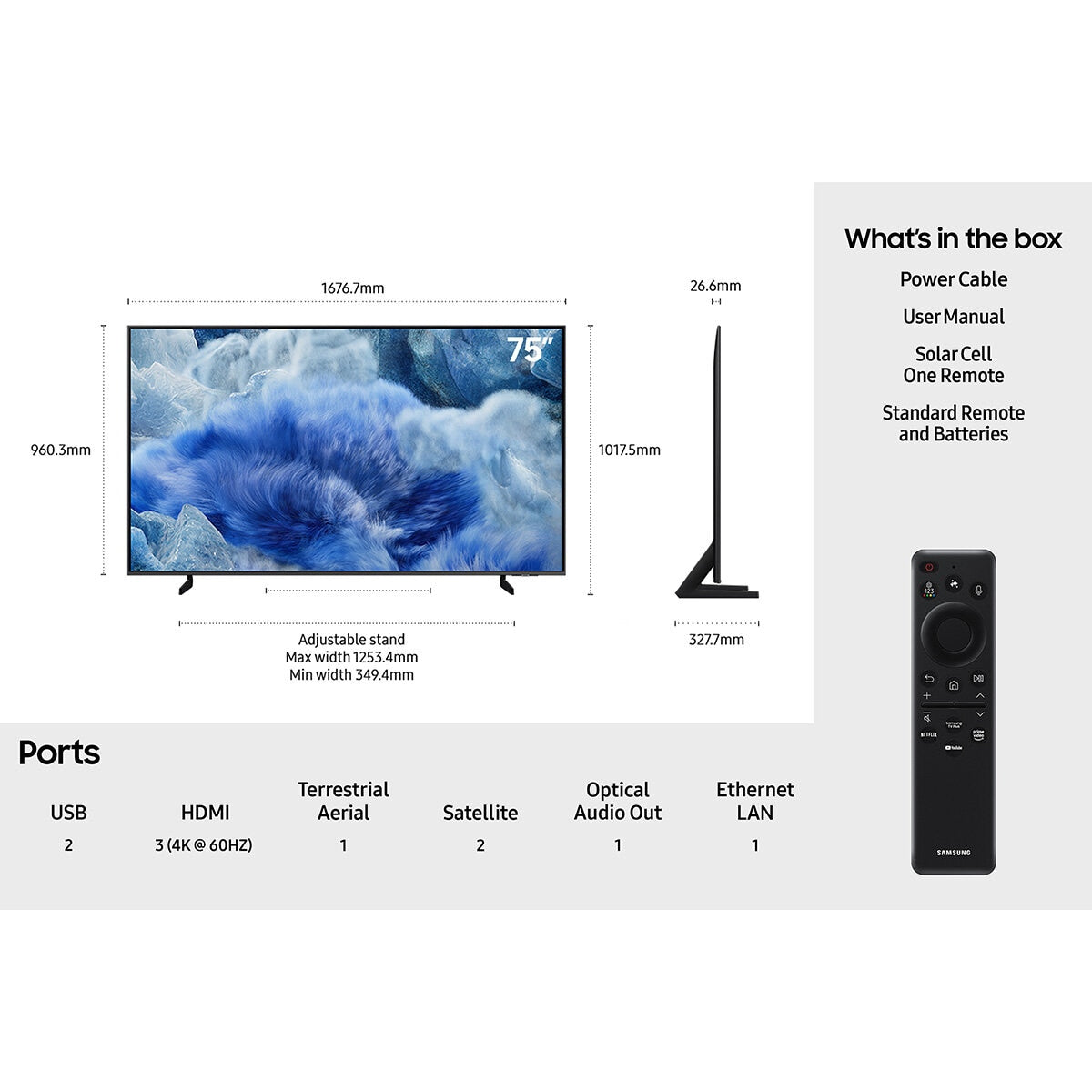 Samsung 75 Inch QLED 4K Ultra HD Smart TV, 4K Upscaling Q-Symphony QE75Q8FAAUXXU