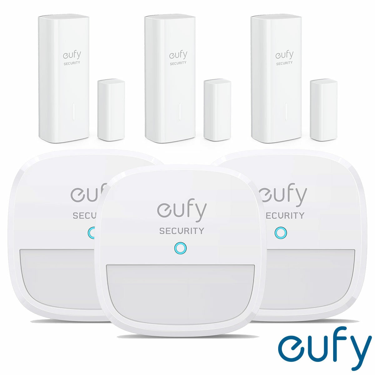 eufy Alarm Accessories Kit, x3 Motion Sensors & x3 Entry Sensors