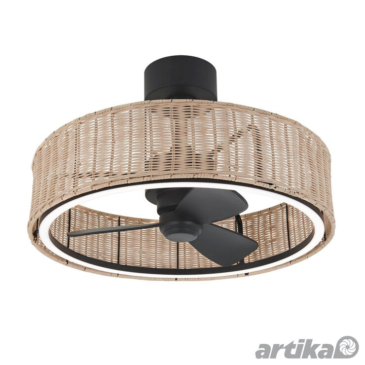 Artika Kalani 24 Inch (61cm) Rattan Fan Light with Remote Control