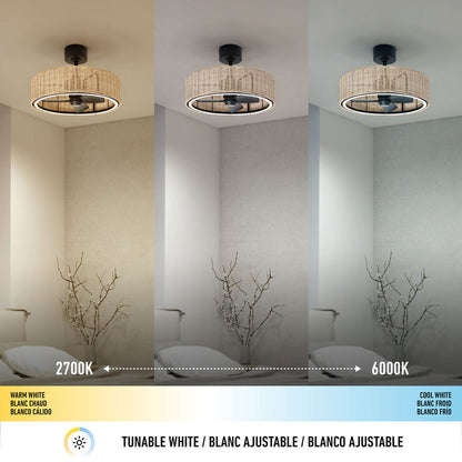 Artika Kalani 24 Inch (61cm) Rattan Fan Light with Remote Control