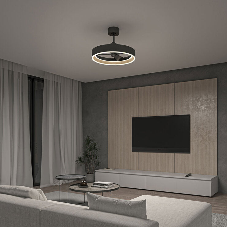 Artika Alton 24 Inch (61cm) Wood Accent Fan Light with Remote Control