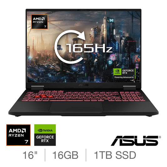 ASUS TUF A16 AMD Ryzen 7 16GB 1TB NVIDIA GeForce RTX 5060 16 Inch Gaming Laptop