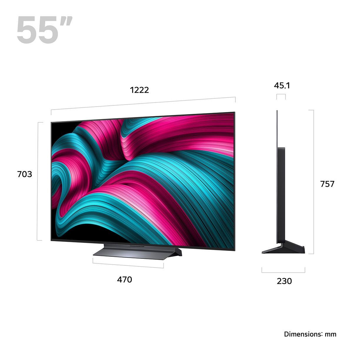 LG 55 Inch OLED 4K Ultra HD Smart TV, AI Sound Pro, AI Processor OLED55C55LA.AEK