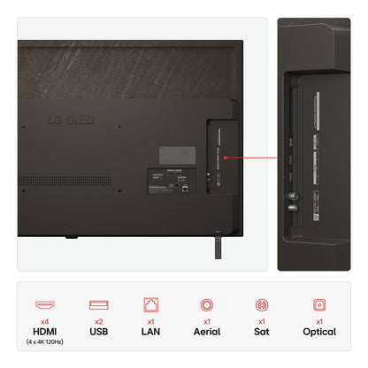 LG 48 Inch OLED 4K Ultra HD Smart TV, Dolby Vision, AI Sound Pro, OLED48B56LA