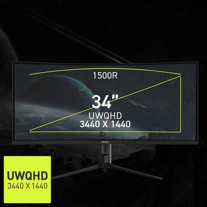 MSI MAG 342CQR E2 180Hz UWQHD 34 Inch Gaming Monitor