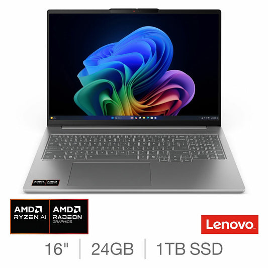 Lenovo IdeaPad Pro 5 Laptop, 16 Inch Copilot+ PC AMD Ryzen AI 5 24GB RAM 1TB SSD