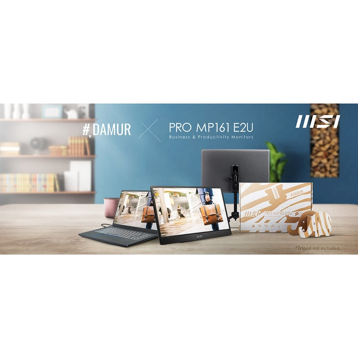 MSI MP161 E2U 15.6 Inch Full HD 60Hz IPS Portable Monitor, 9S6-3PB70H-042