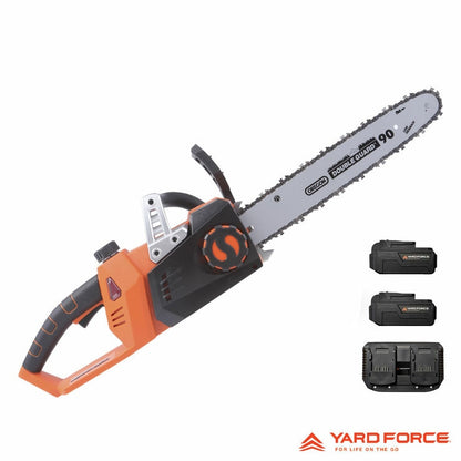 Yard Force 40V 35cm Chainsaw  2 x 4Ah 20V Batteries & Dual Charger