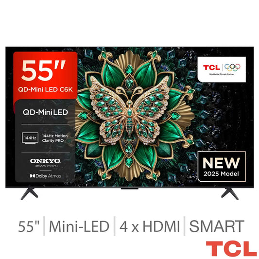 TCL 55C6K-UK 55 Inch Mini LED Smart TV 5-Year Warranty