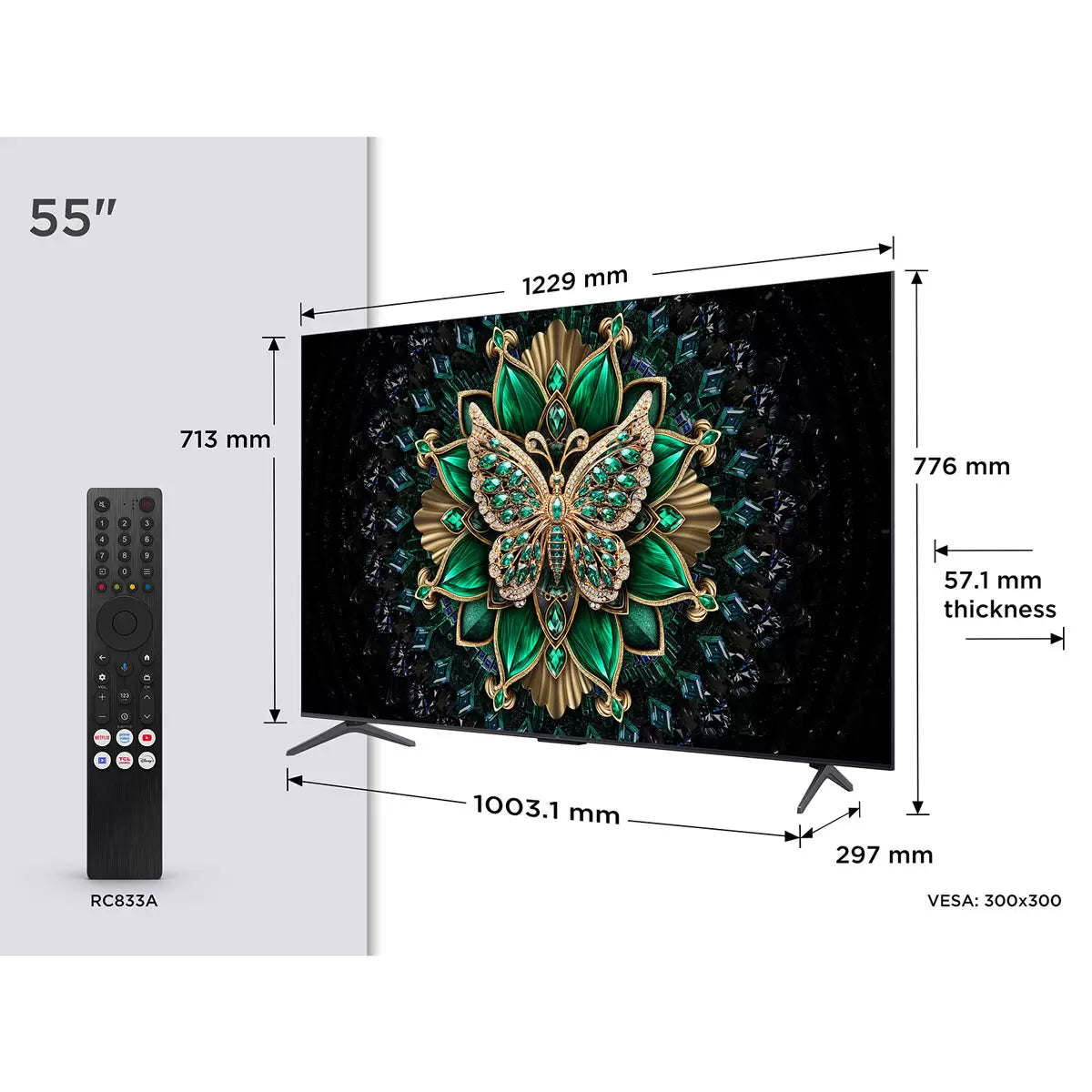 TCL 55C6K-UK 55 Inch Mini LED Smart TV 5-Year Warranty
