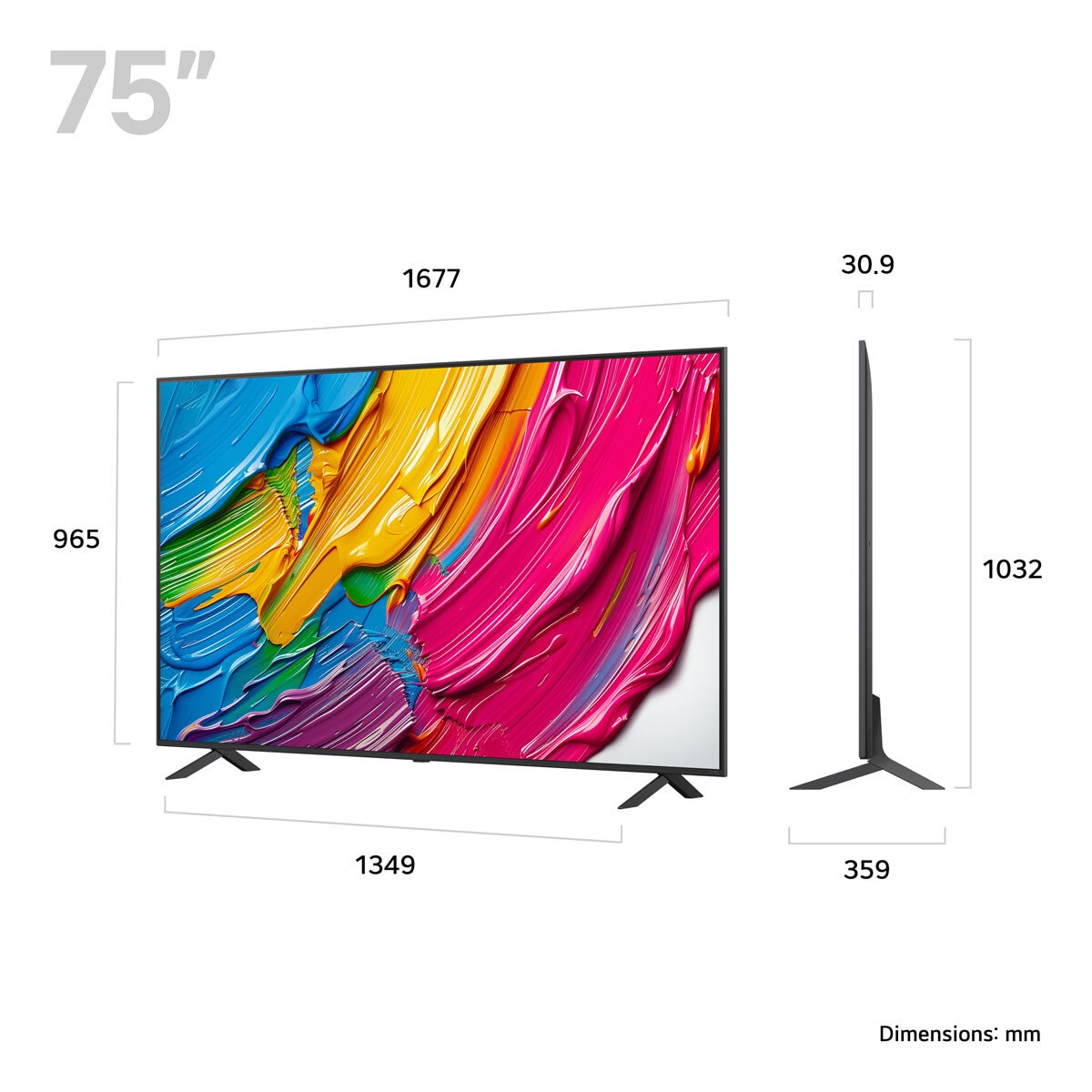 LG 75 Inch QNED 4K UHD Smart TV, AI Sound Pro, AI Processor, HDR10, 75QNED80A6A