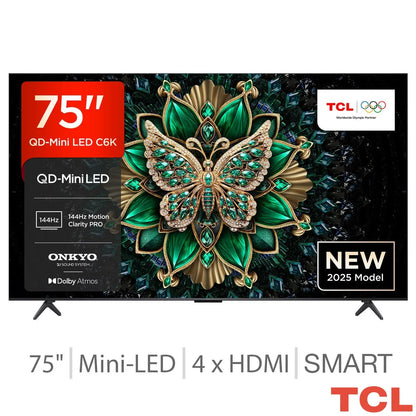 TCL 75C6K 75 Inch Mini LED Smart TV 5-Year Warranty