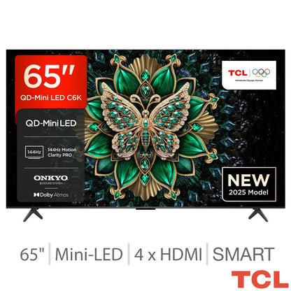 TCL 65C6K 65 Inch Mini LED Smart TV 5-Year Warranty