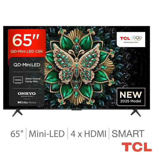 TCL 65C6K 65 Inch Mini LED Smart TV 5-Year Warranty