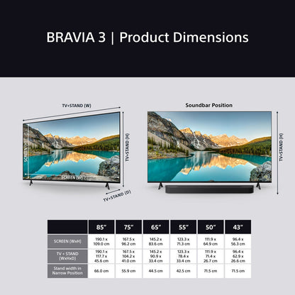 Sony Bravia 3 K65S38BP 65 inch 4K Ultras HD Smart TV 5-Year Warranty