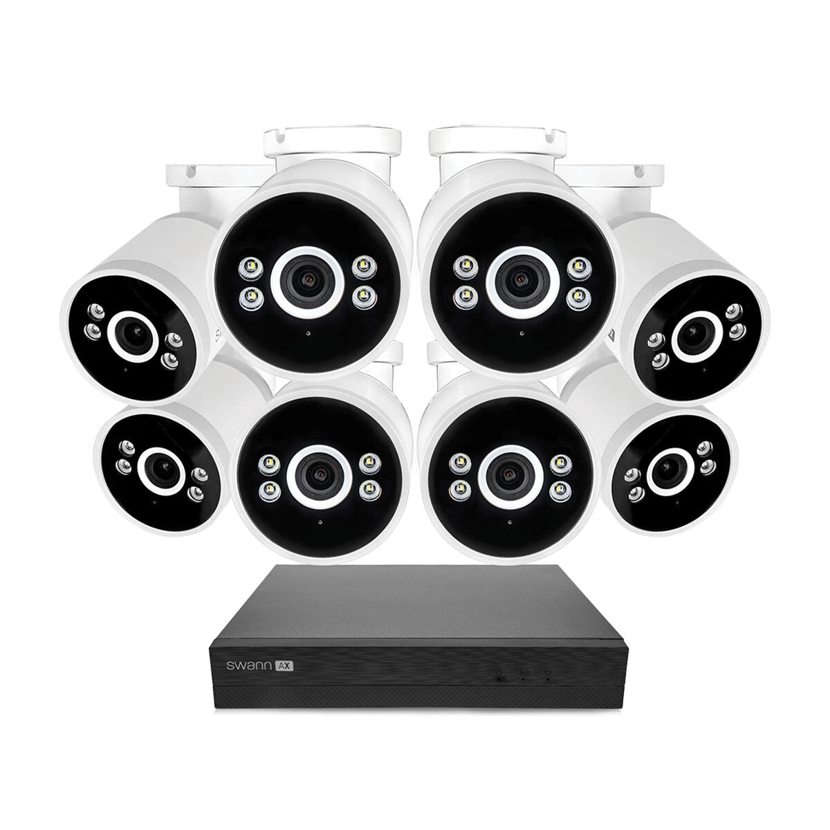 Swann 4K NVR 16 x Channel / 8 x NHD-ADVANXB Bullet Cameras with 2TB HDD
