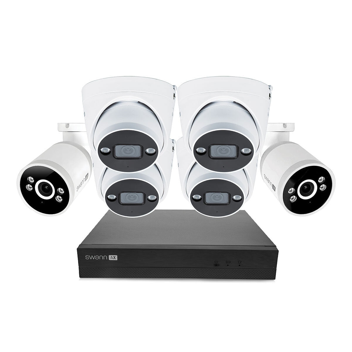 Swann 4K Network Video Recorder 1TB 8x Channel / 4x Dome Cameras & 2x Bullet Cam