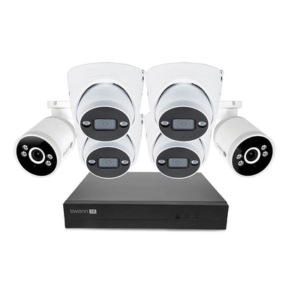Swann 4K Network Video Recorder 1TB 8x Channel / 4x Dome Cameras & 2x Bullet Cam