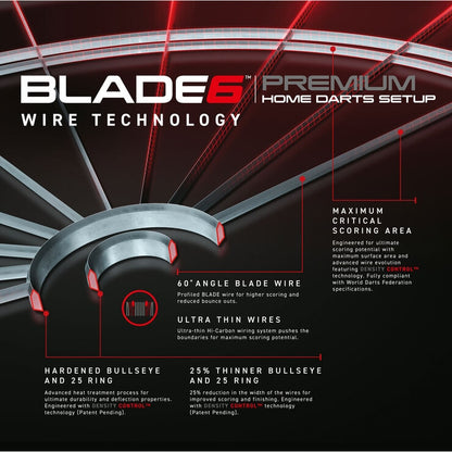 Winmau Blade 6 Dartboard with Darts & Oche Line