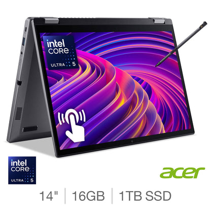 Acer Aspire Spin 2 in 1 Laptop, Ultra 5, 16GB RAM 1TB SSD, 14 Inch, NX.J3JEK.003