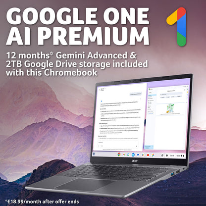 Acer Chromebook Plus 514 Laptop, Core i5 8GB RAM/256GB SSD 14 Inch, NX.J5XEK.005