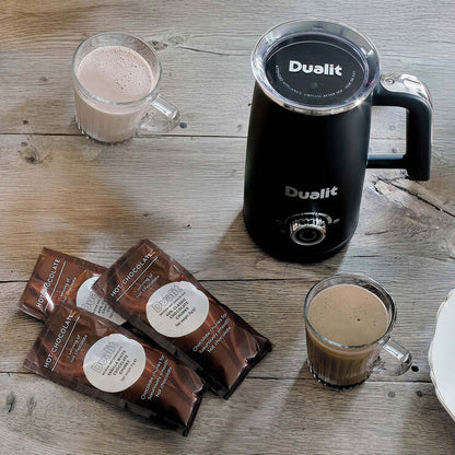 Dualit Milk Frother Max with 4x Single Serve Belgian Chocolate Sachets