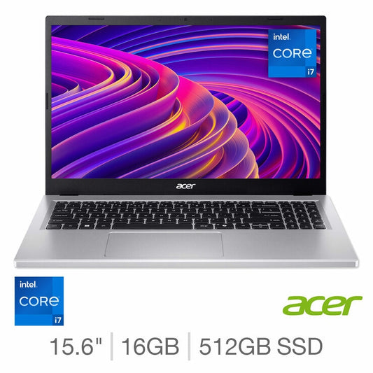 Acer Aspire Go 15 Laptop, Intel Core i7, 16GB RAM, 512GB SSD, 15.6 Inch Screen
