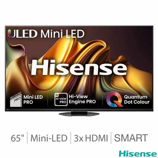 Hisense 65U8NQTUK 65 Inch Mini-LED 4K Ultra HD Smart TV 5-Year Warranty