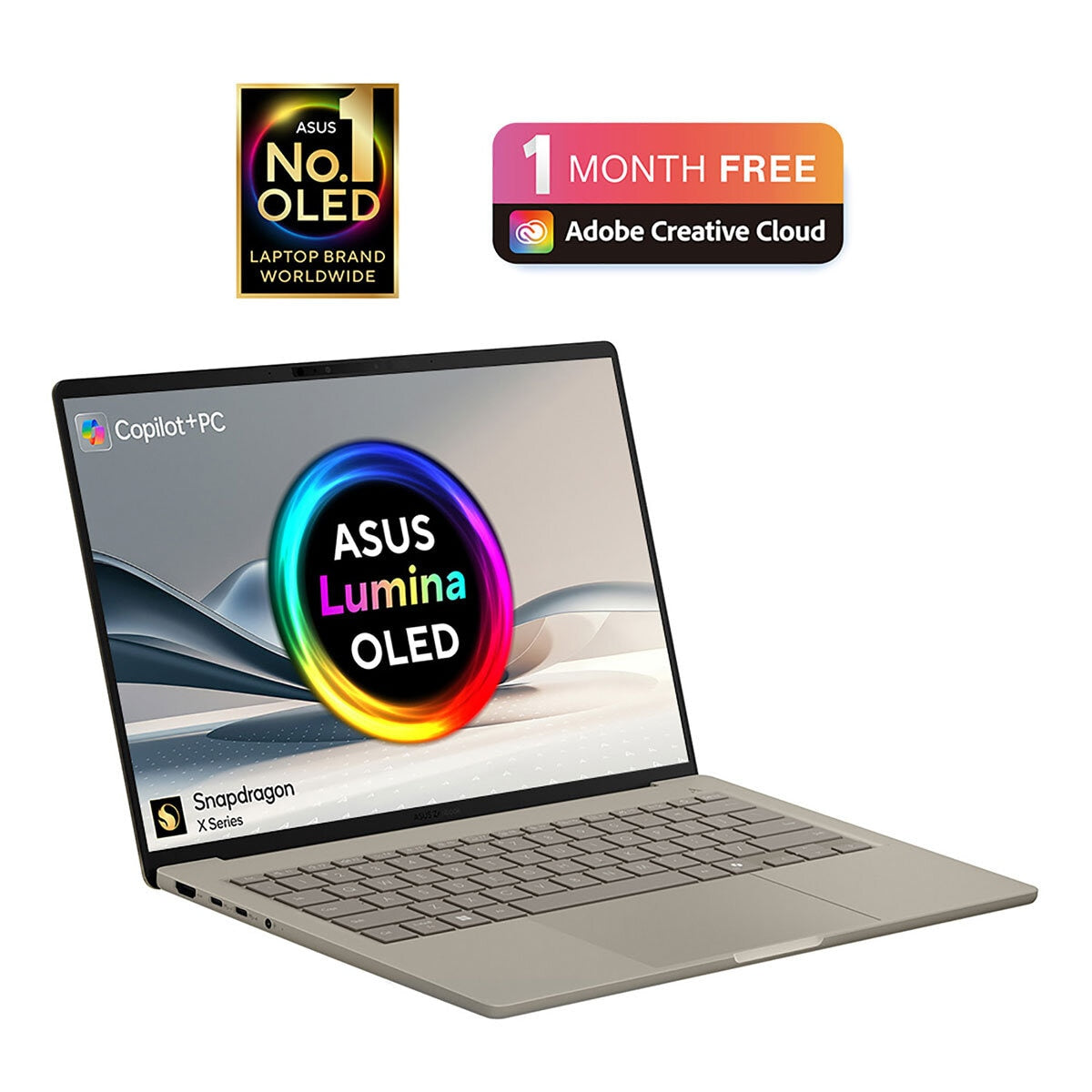 ASUS Zenbook A14 Laptop, 14 Inch OLED Copilot+ PC, Snapdragon X, 16GB, 1TB