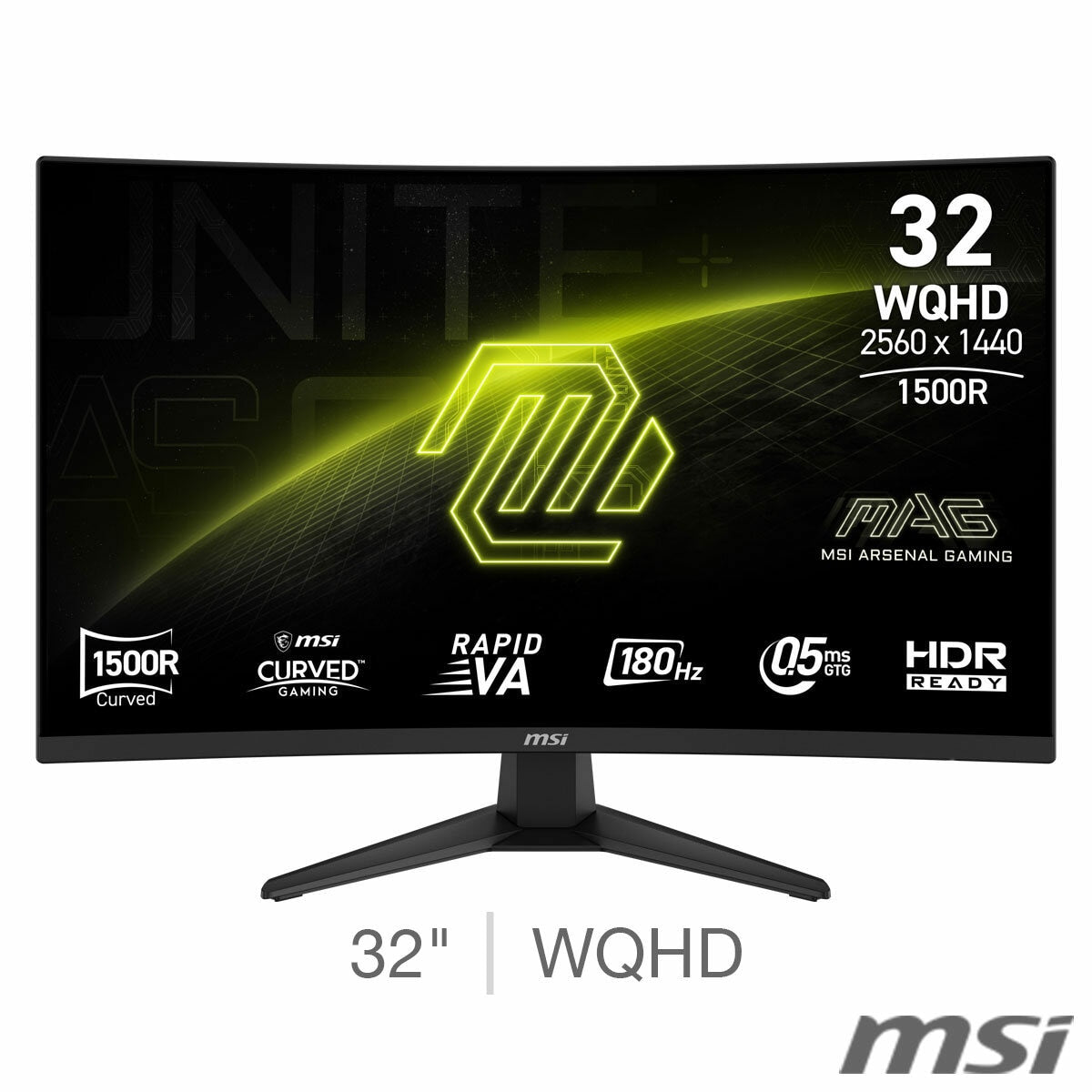 MSI 321CQF E18 VA Gaming Monitor, 32 Inch WQHD 180Hz, 9S6-3DE04T-003