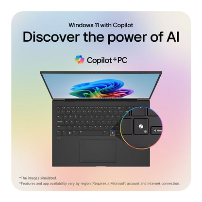 LG Gram 16 Inch Laptop, Intel Core Ultra 7 16GB 1TB Copilot+PC, 16Z90TL-G.AU78A1