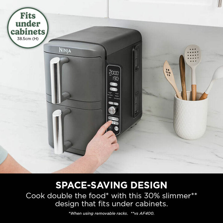 Ninja SL400UK Double Stack XL 9.5L Air Fryer in Silver