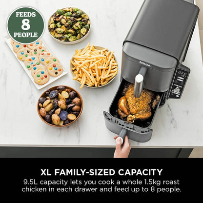 Ninja SL400UK Double Stack XL 9.5L Air Fryer in Silver