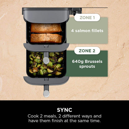 Ninja SL400UK Double Stack XL 9.5L Air Fryer in Silver