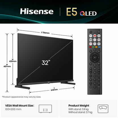 Hisense 32E5QTUK 32 Inch QLED HDR Smart TV