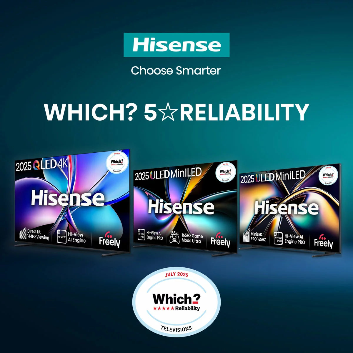 Hisense 50A7QTUK 50 Inch QLED HD Smart TV 5-Year Warranty