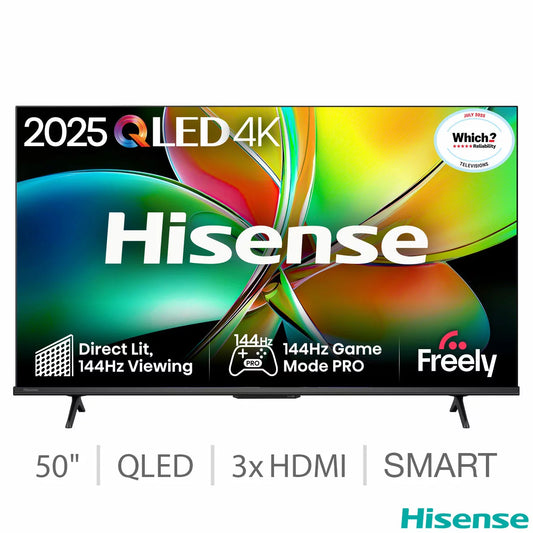 Hisense 50E78QTUK PRO 50 Inch QLED HD Smart TV 5-Year Warranty